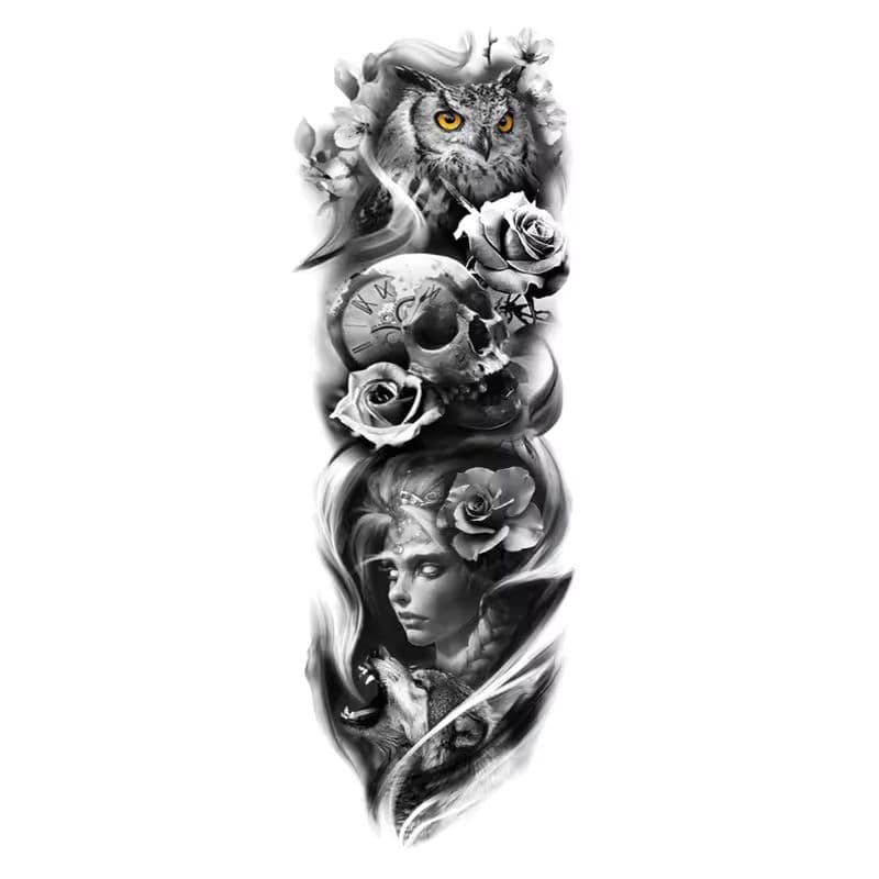 Custom Lotus Flower Henna Tattoo Stickers for Promotional Use-sku-9