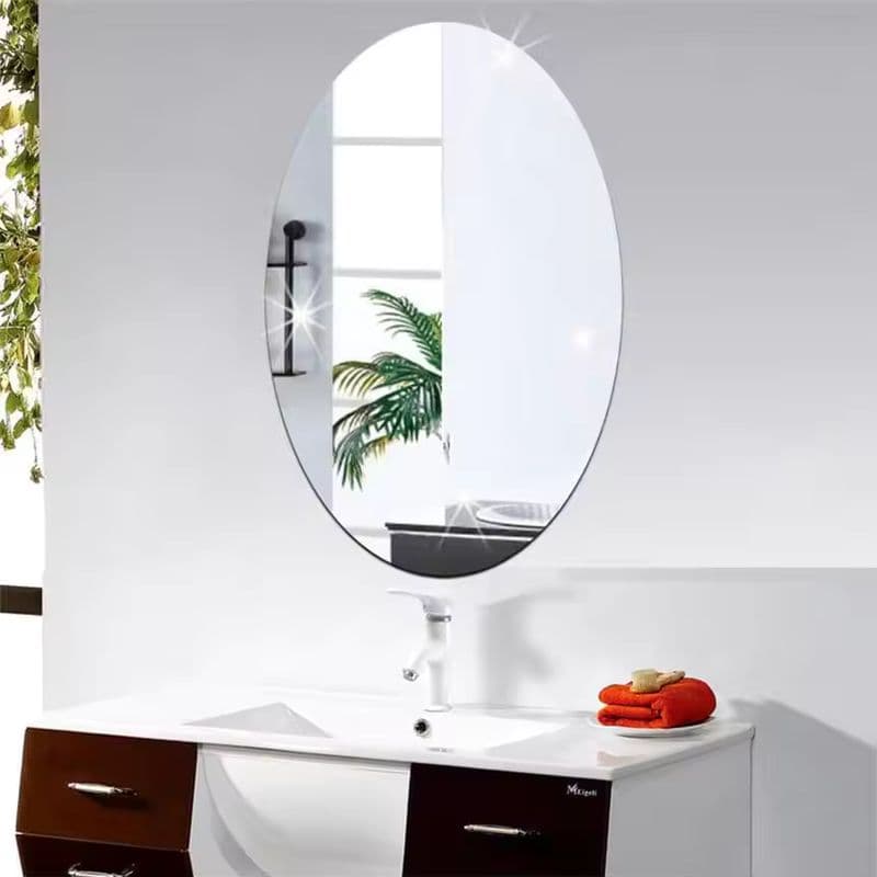 Oval Acrylic Mirror Wall Stickers for Modern Bathroom Decor-sku-6