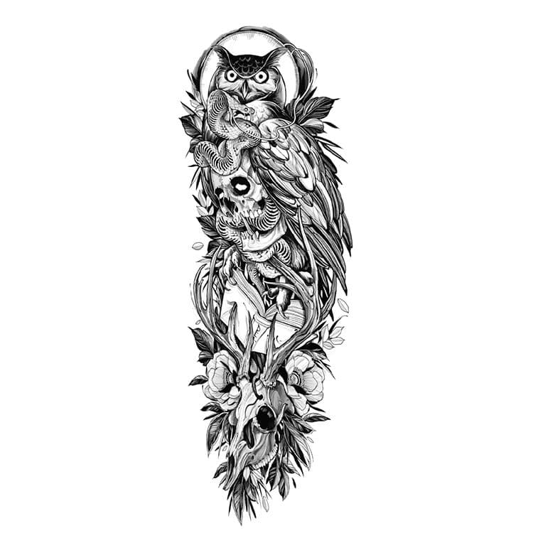 Waterproof Temporary Full Arm Tattoo Stickers for Body Art-sku-1