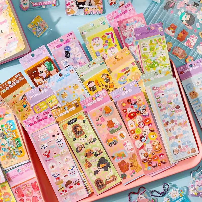 Pelekat Haiwan Kartun Kawaii yang boleh disesuaikan untuk Promosi Perniagaan-sku-8