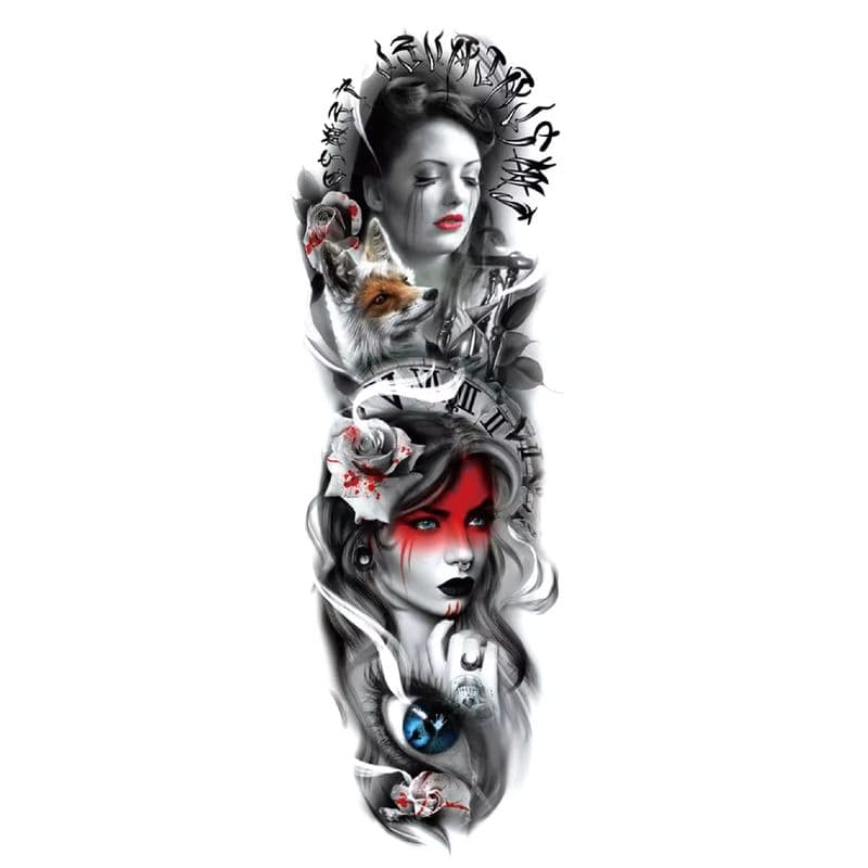 Realistic Full Arm Temporary Tattoo Sleeves for Men and Women-sku-3