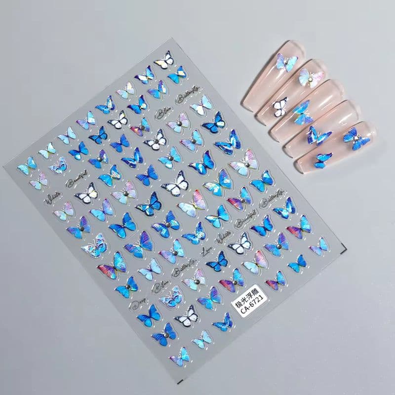 Bunte Schmetterlings-Nagelaufkleber für professionelle Nailart-Lösungen-sku-12