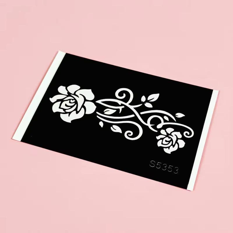 Vielseitige, wasserfeste Blumen-Tattoo-Schablone für Body-Art-Anwendungen-sku-9