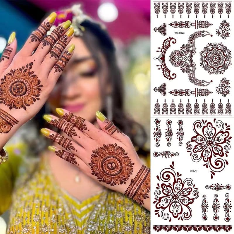 Hochwertige wasserfeste Henna Tattoo Aufkleber für Events-sku-7